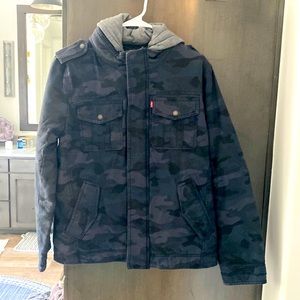 Mens M Black/Grey Camo Jacket
